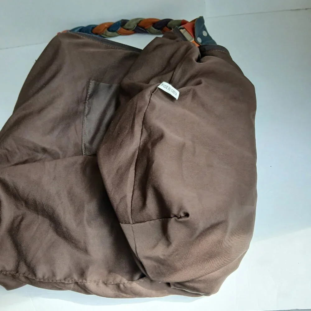 Vintage 3D Leather Flowers Hobo Bag * Super Roomy ~ Autumn Color Pop!